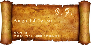 Varga Füzike névjegykártya